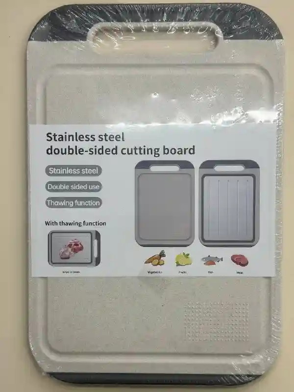 Разделочная доска двусторонняя Stainless steel double-sided cutting board с функ