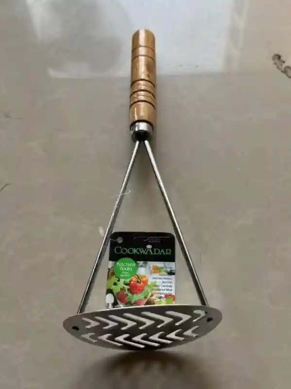 Картофелемялка CookwaDar с деревянной ручкой, нержавеющая сталь