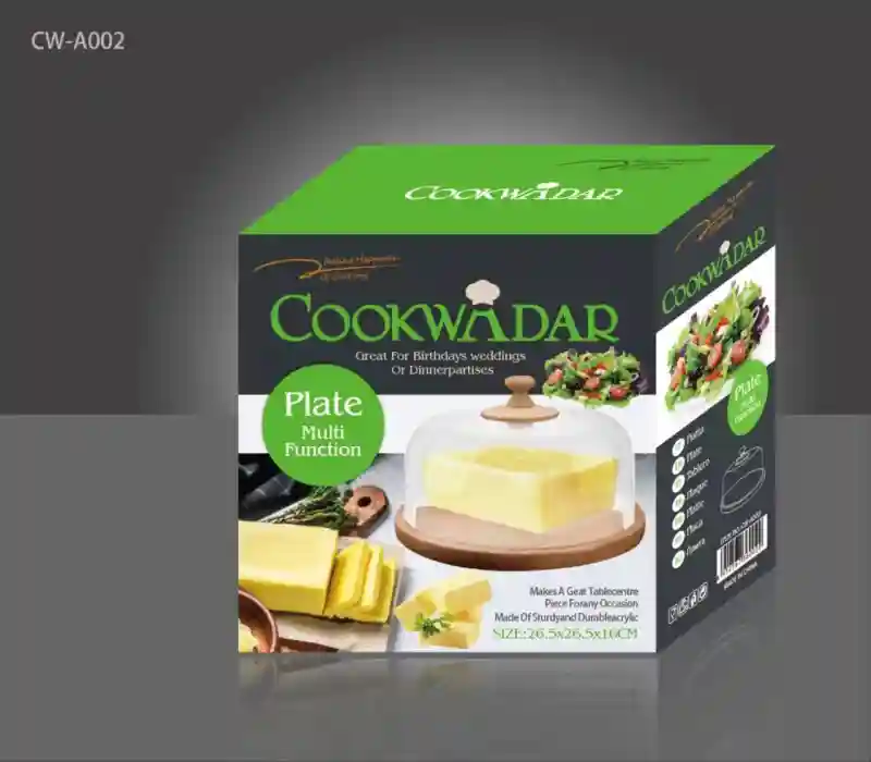 Масленка CookwaDar с акриловой крышкой и бамбуковым основанием