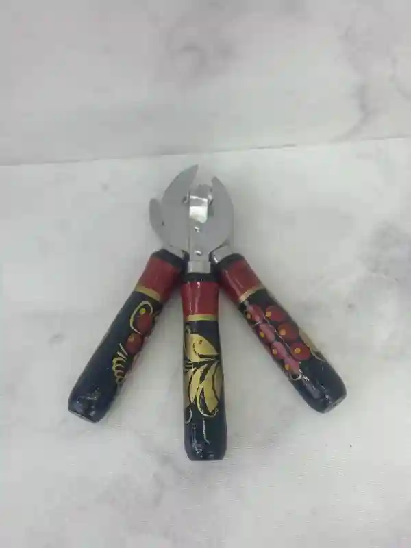 Консервный нож Хохлома механический, дерево/сталь