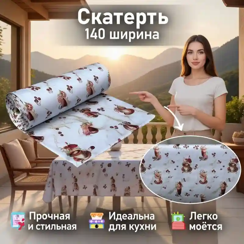 Скатерть в рулоне, ширина 140 см