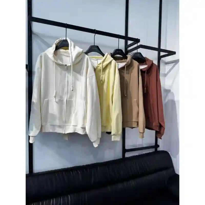 11996 - Женская зип-худи на молнии - Бежевая L