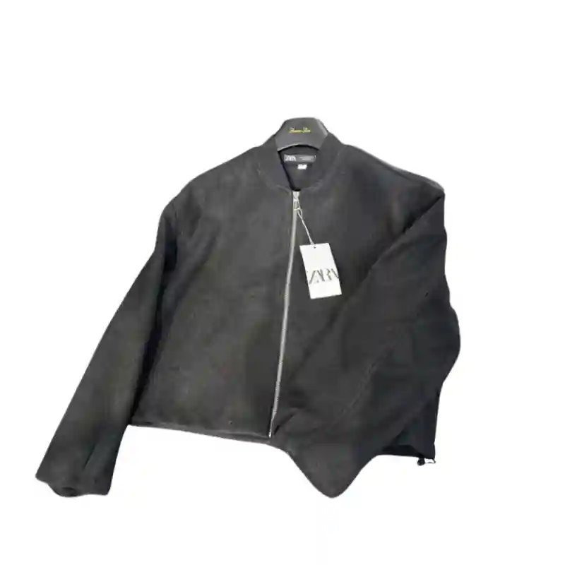 12104 - Женский тёплый бомбер на молнии - Чёрный S