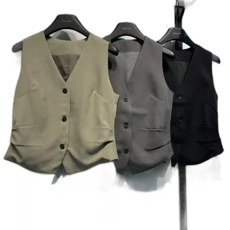 14533 - Женский классический жилет - Серый S