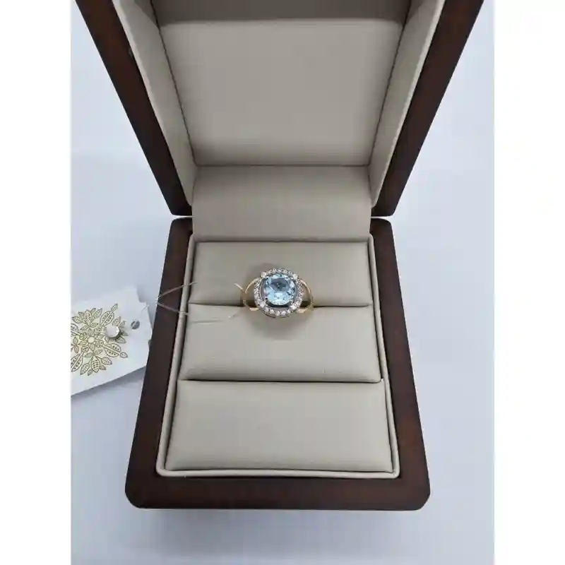 Кольцо Zara Gold NB930 размер 18.5 вес 2.82 г золото, сапфир