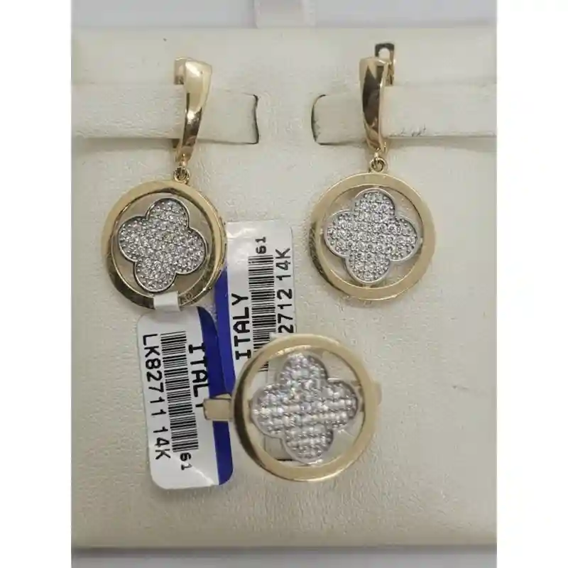 Zara Gold LK82711 вес 7.41 г золото, цирконий, циркон