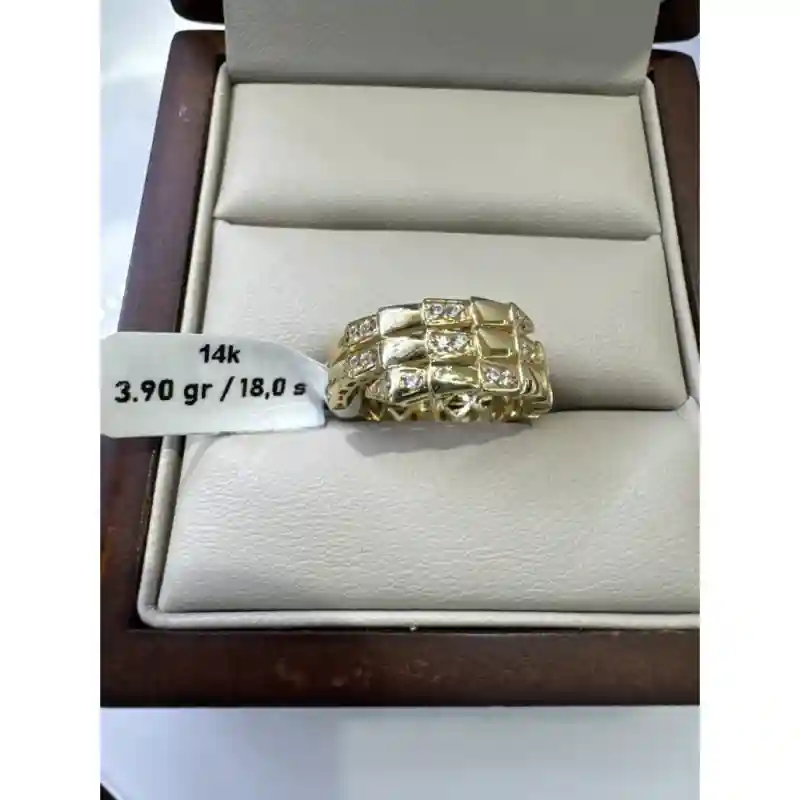 Кольцо Zara Gold 466373798 размер 18 вес 3.9 г золото, фианит