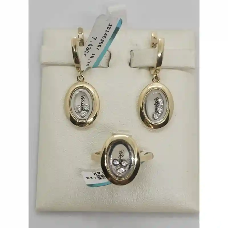 Zara Gold R026631 вес 11.71 г золото, цирконий, циркон