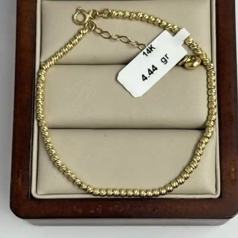 14638 Золотой браслет 14К с винтовым плетением