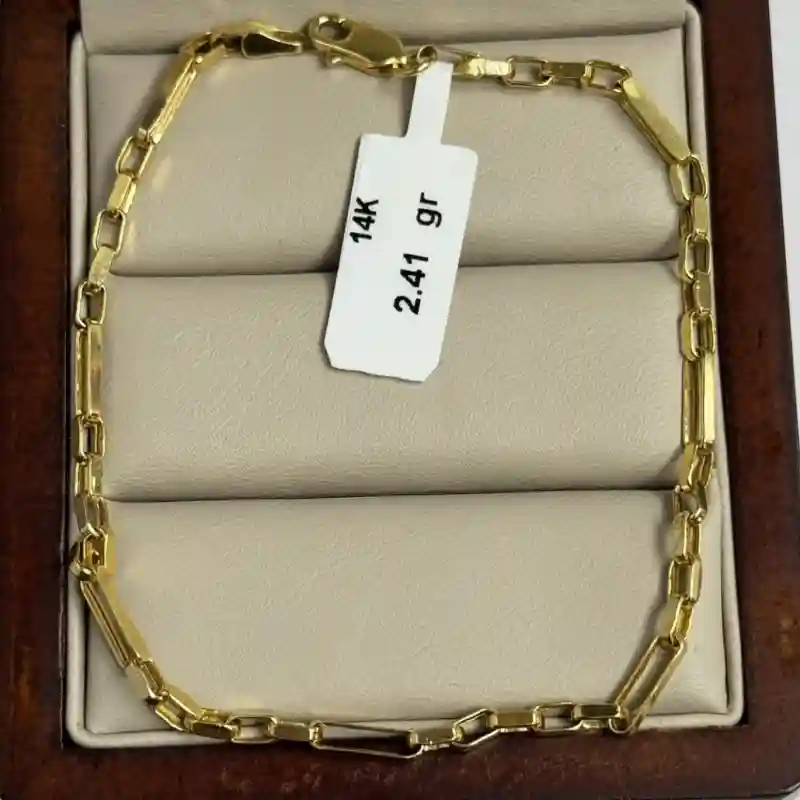 14640 Золотой браслет 14К с удлинёнными звеньями