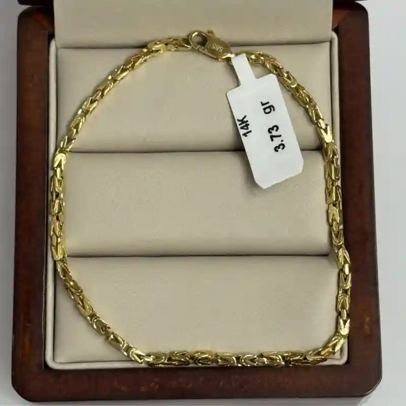 14650 Золотой браслет 14К плетение «Колосок»