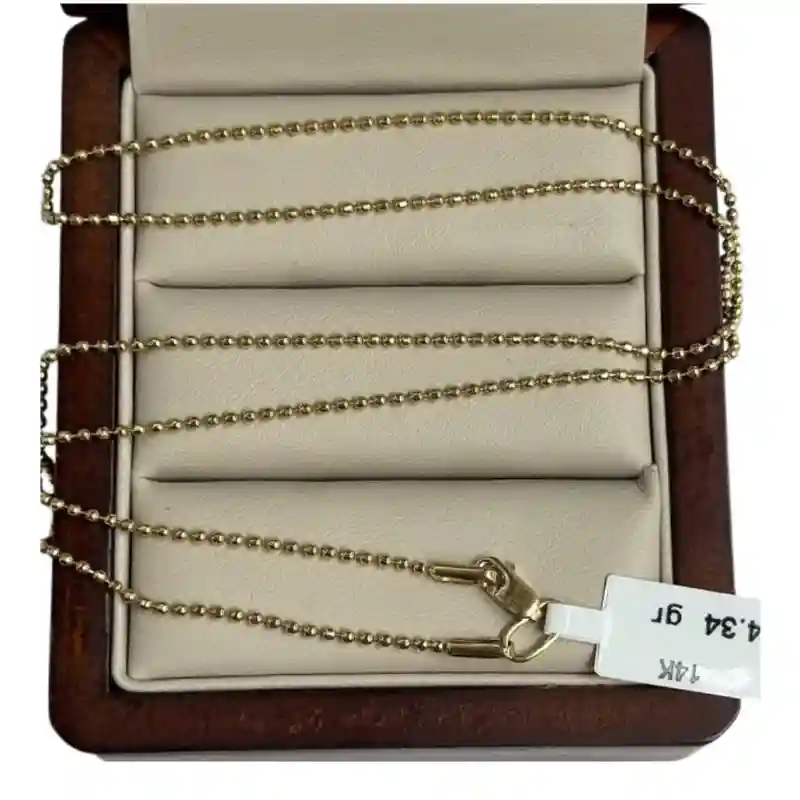 14653 Цепочка из золота 14К с шариковым плетением 50 см