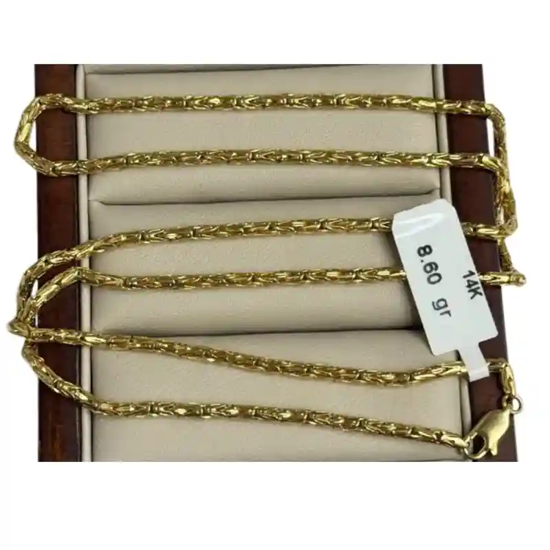 14664 Цепочка из жёлтого золота 14К, плетение «Византийское», 50 см