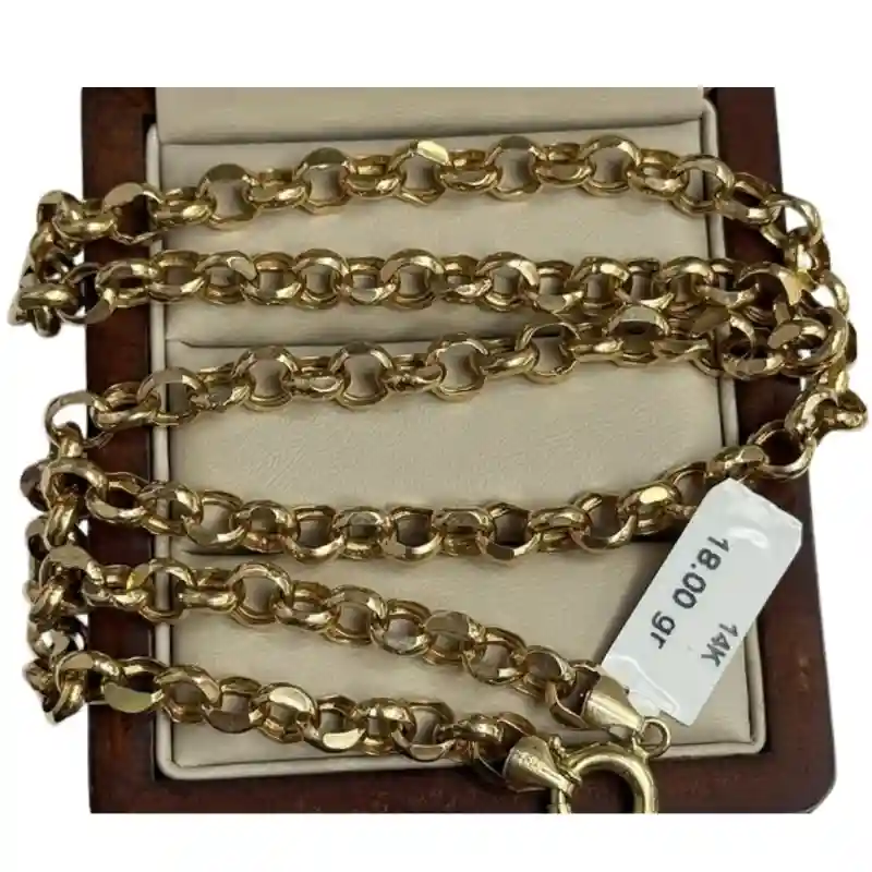 14665 Цепочка из жёлтого золота 14К, плетение «Якорное крупное», 50 см