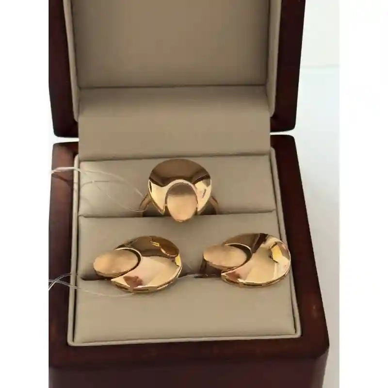 14680 Комплект из жёлтого золота 14К с овальными элементами