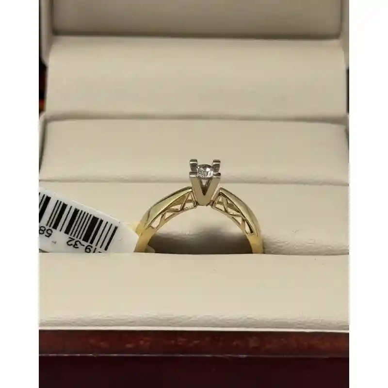 14739 Кольцо из белого и жёлтого золота 585 с бриллиантом