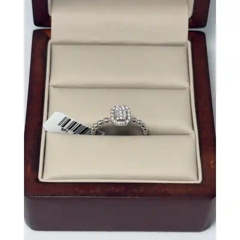 14744 Кольцо из белого золота 585 с бриллиантами