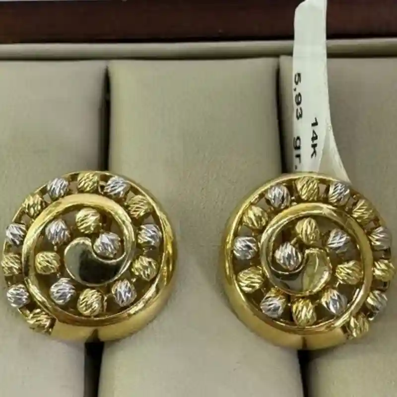 14750 Золотые серьги спирального дизайна