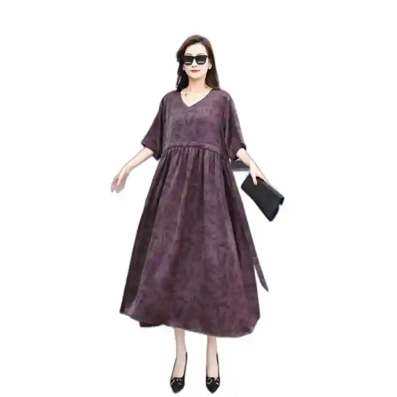 14847 - Шикарное платье атлас - Фиолетовое 54