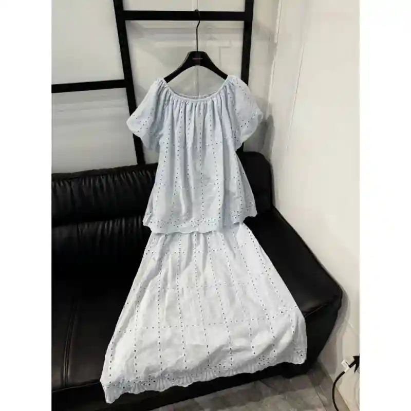 Стильные летние двойки Голубые 44