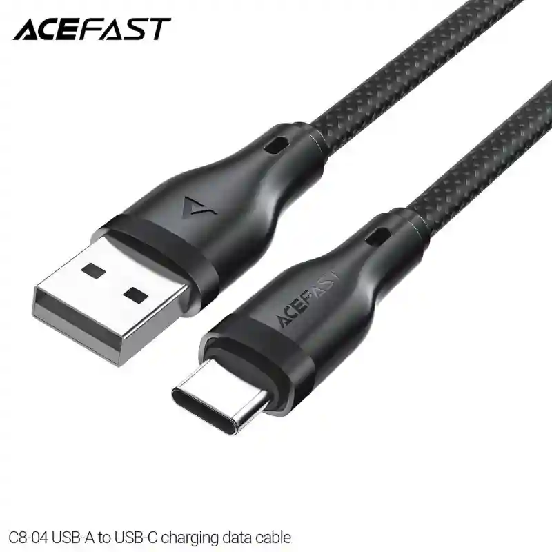 Кабель ACEFAST C8-04 USB-A → USB-C, 3A, 1.2 м, плетёный, быстрая зарядка и перед