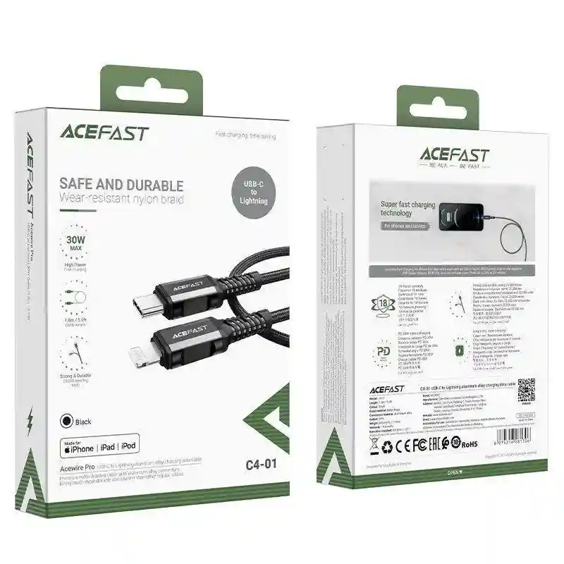 Кабель ACEFAST C4-01 USB-C → Lightning, 30W, 1.8 м
