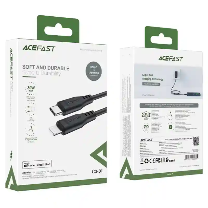 Кабель ACEFAST C3-01 USB-C → Lightning, 30W, 1.2 м