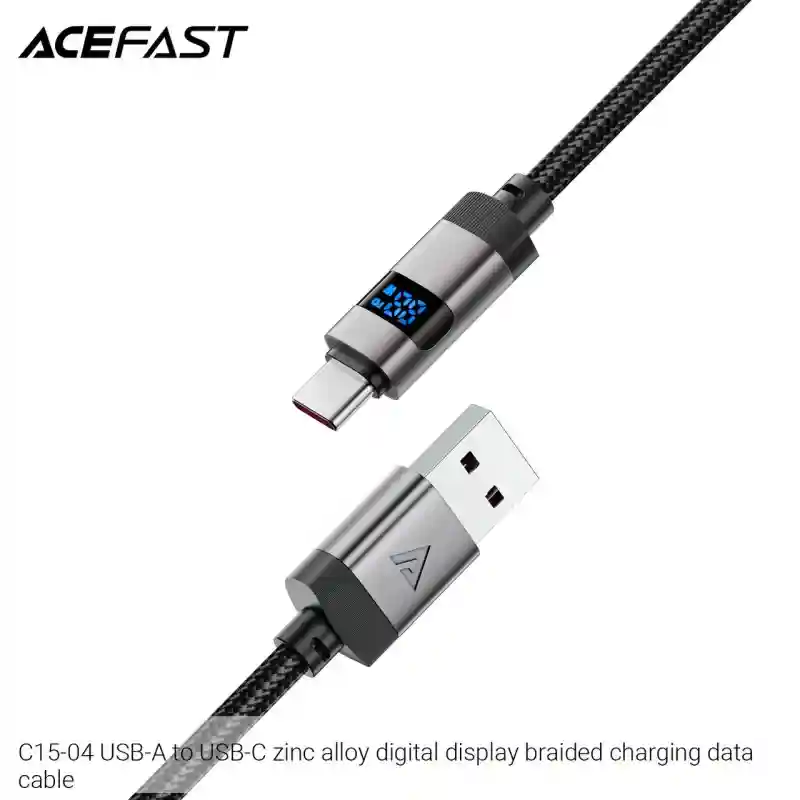 Кабель USB-A - USB-C ACEFAST C15-04 Acewire Pro с LED-дисплеем