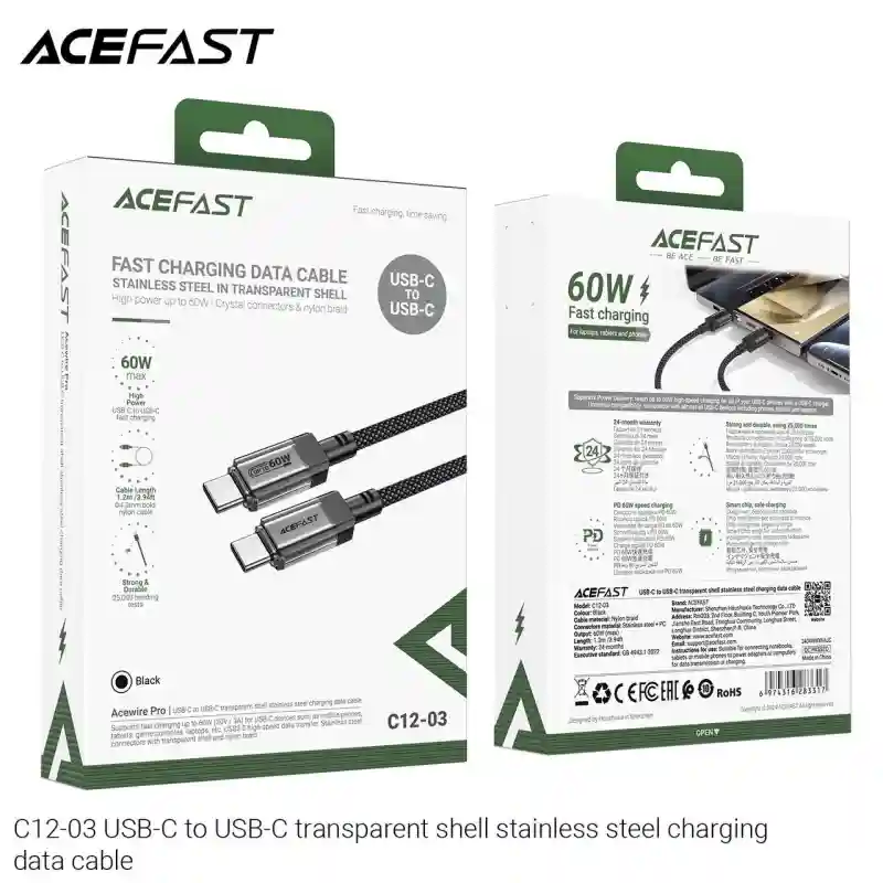 Кабель USB-C - USB-C ACEFAST C12-03 Acewire Pro 60W