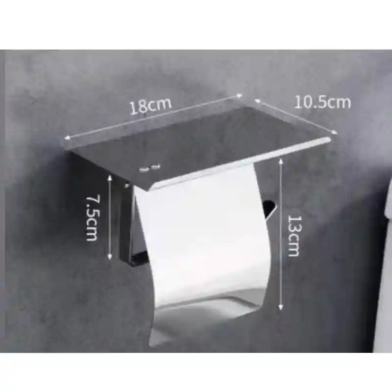 Держатель для туалетной бумаги с полкой и крышкой R-7, хром