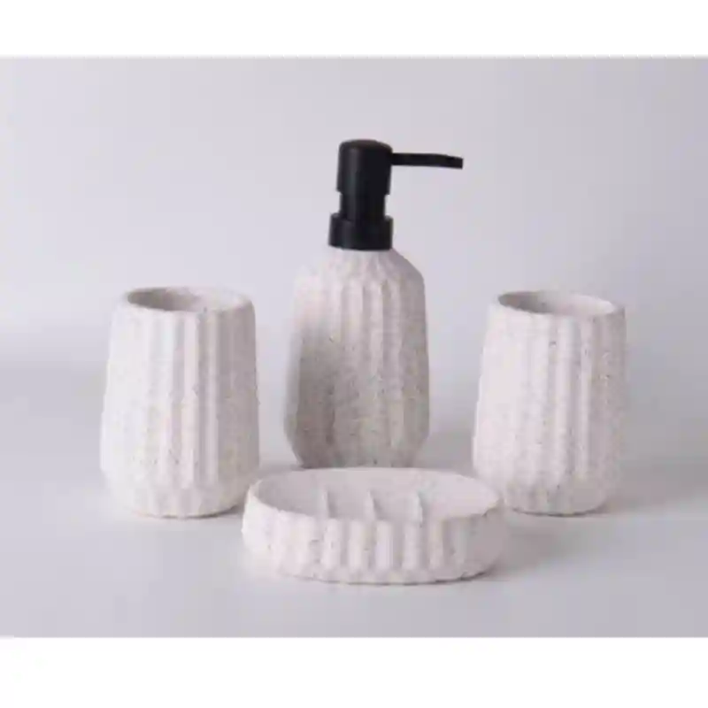 Набор аксессуаров для ванной комнаты JH-40 (4 предмета), фактурный камень