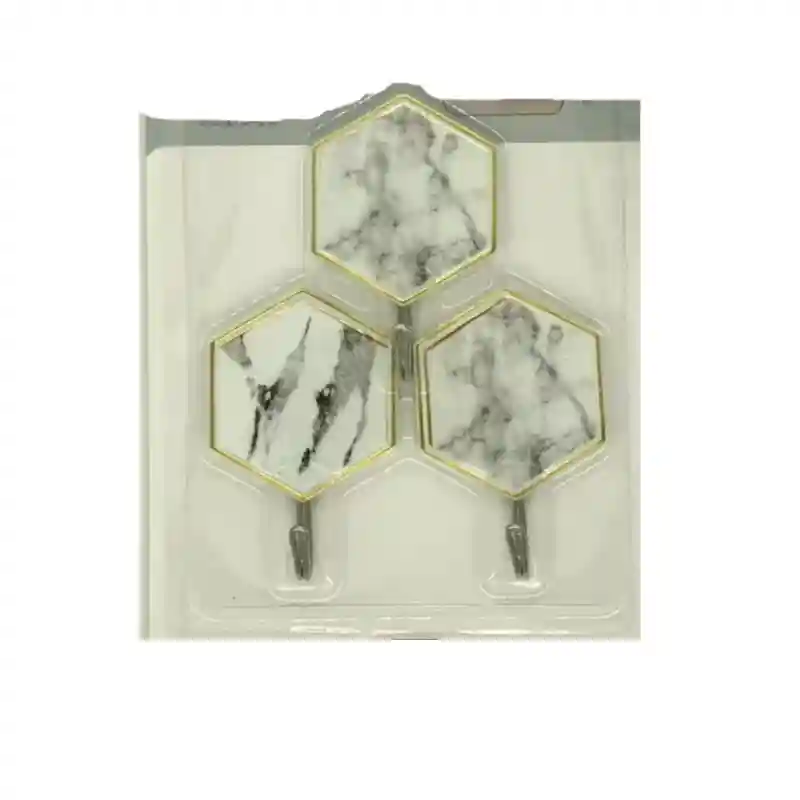 Набор самоклеящихся крючков "Hexagon Marble" (FK-39)