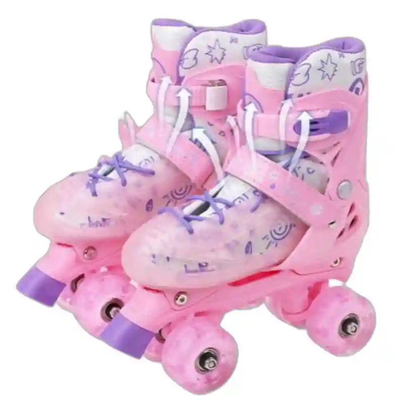 18054 Роликовые коньки 905-AM розовые размер 37