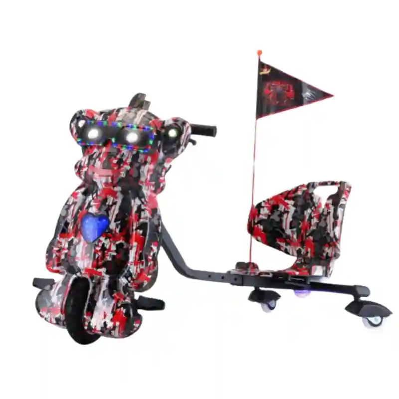 18092 Электроскутер дрифт MK-B с флагом и светящейся маской