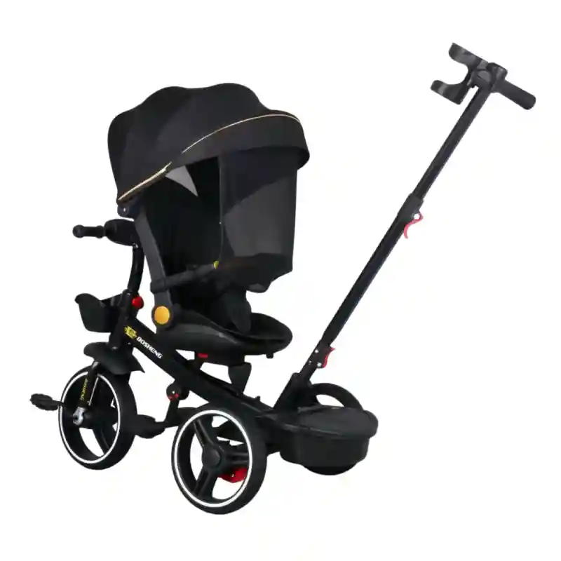 18128 Велоколяска RX-518 — Чёрная с козырьком