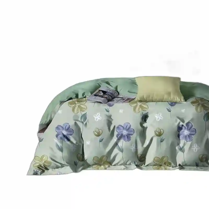 18222 Комплект постельного белья (зелёное с крупными цветами)