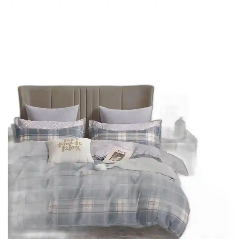 18235 Комплект постельного белья (в серо-голубую клетку)