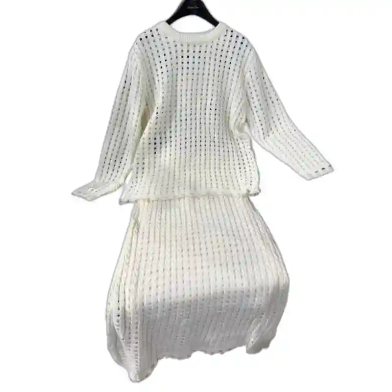 18305 Молочный крупная вязка — Трикотажные двойки 42