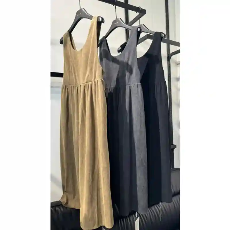 18418 Классные сарафаны из микровельвета Серый Размер 46