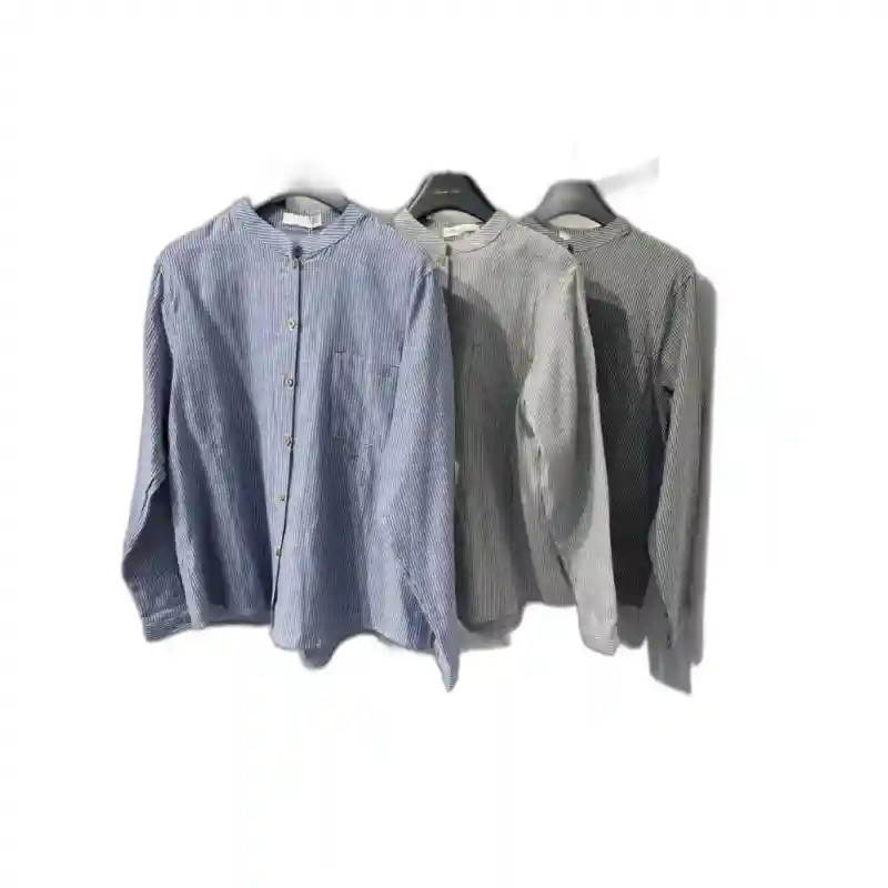 21260 Стильные рубашки светло-серая в полоску 50