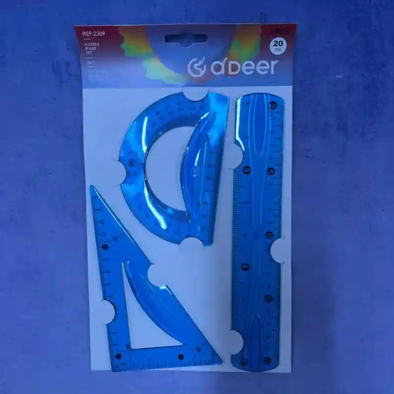 Набор линеек 20см синий 23576
