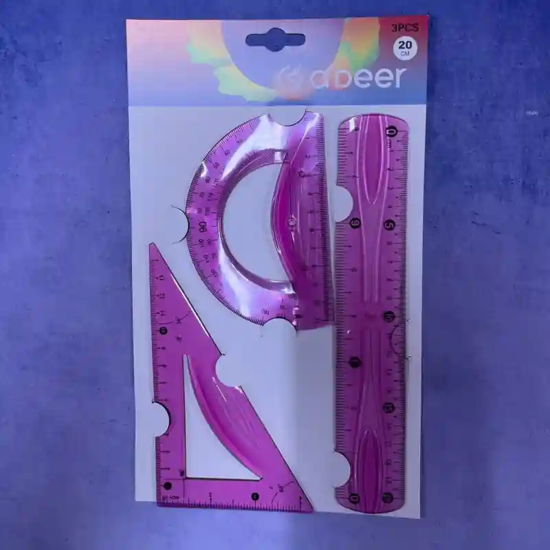 Набор линеек 20см розовый 23577