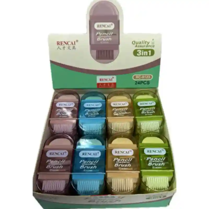 3 в 1 Стерка, точилка, щетка, оранжевый 23752