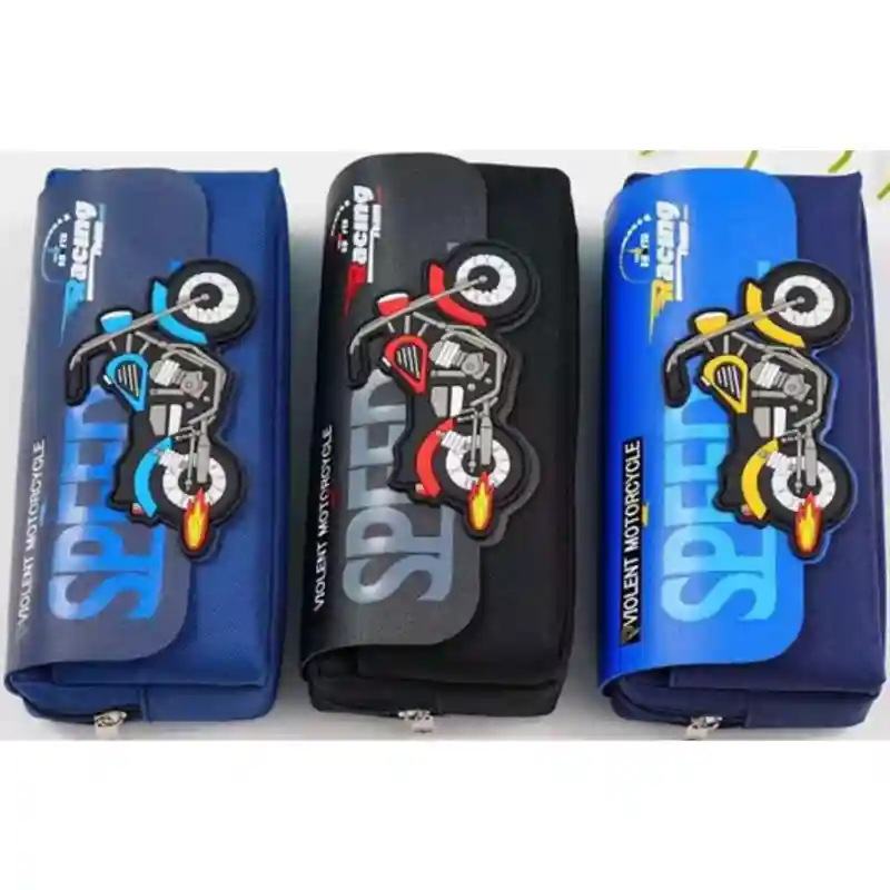 Пенал SPEED Racing, синий с мотоциклом 23814