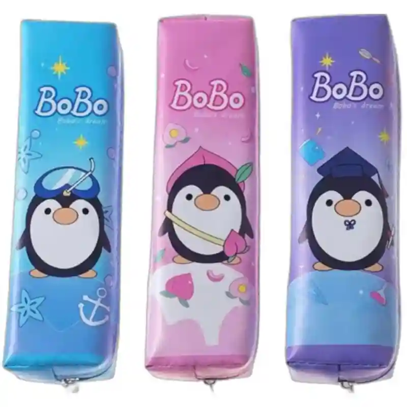 Пенал BoBo Penguin, розовый с пингвином 23897