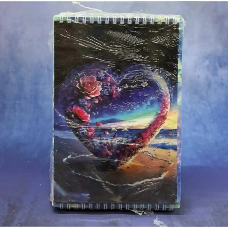 Блокнот с сердцем и цветами 25505