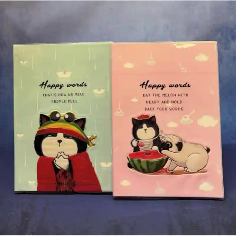 Блокнот с рисунком кота в шапке зелёный, А5 25593