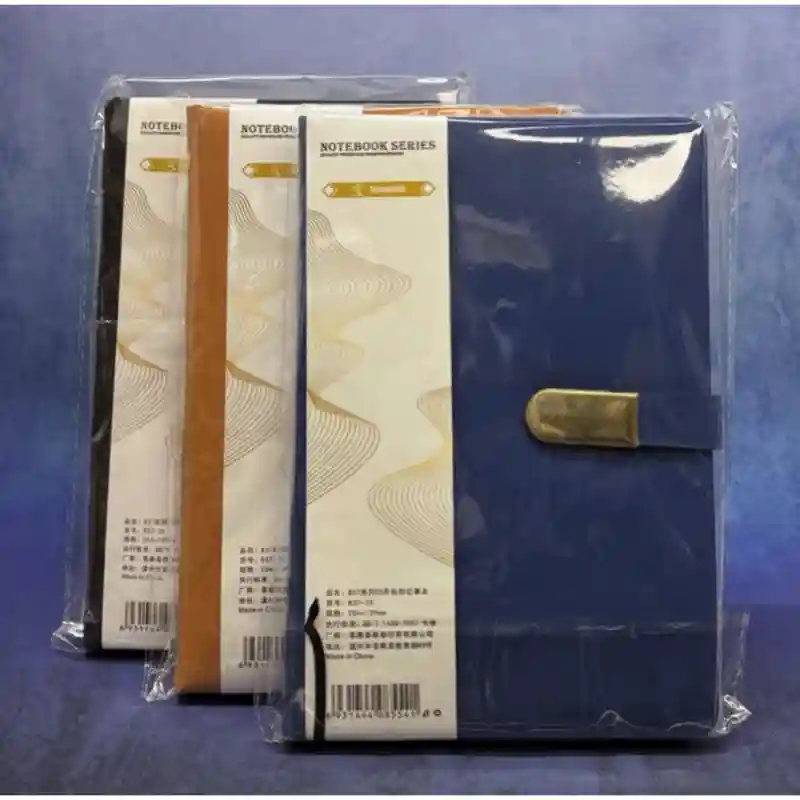 Блокнот кожзам синий с застёжкой 25626