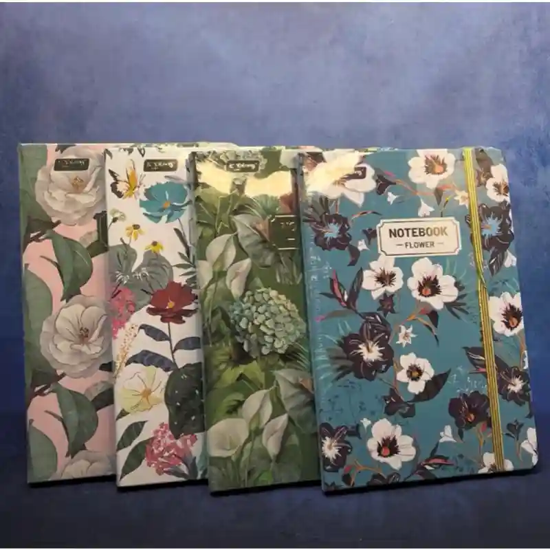 Блокнот с цветочным принтом розовый фон 26132