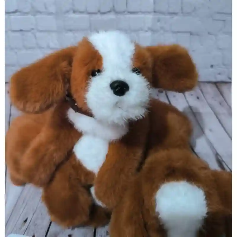 Мягкая игрушка Собачка , высота 20 см, белый, коричневый